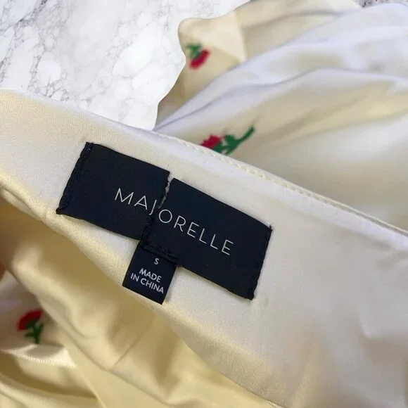 MAJORELLE Eden Midi Dress Ivory & Pink - Picture 10 of 12